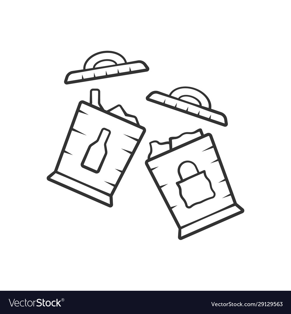Trash sorting bins linear icon vector image Trash sorting bins linear icon