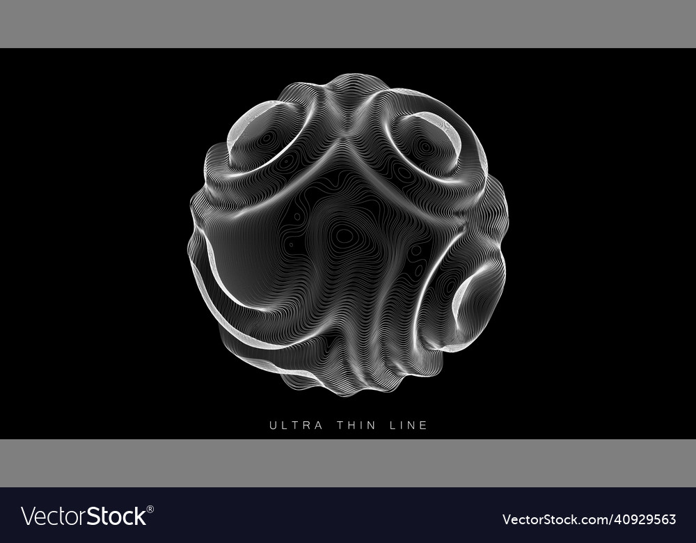 Ultra thin line fluid geometry dynamic vector image Ultra thin line fluid geometry dynamic