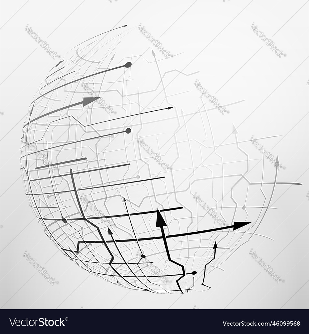Abstract spherical mesh of geometric lines vector image Abstract spherical mesh of geometric lines