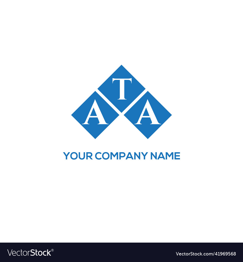 Ata letter logo design on white background