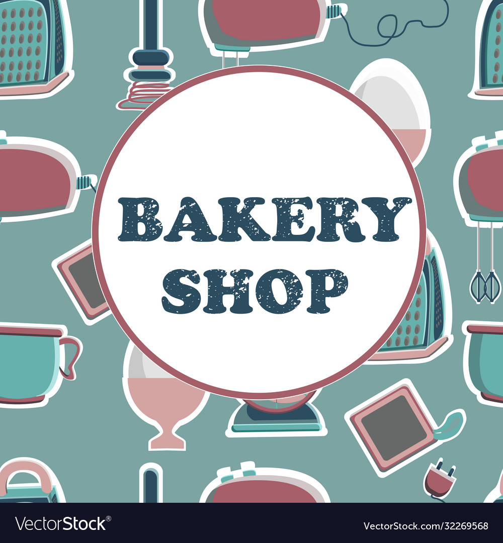 Banner for bakery shop tools pastry