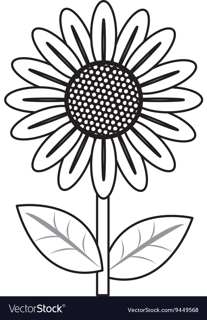 Black line flower icon