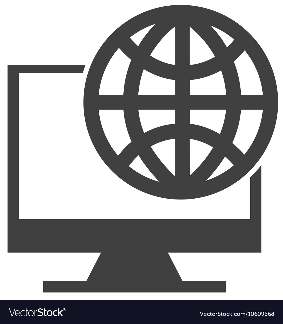 Computer display with seo icon