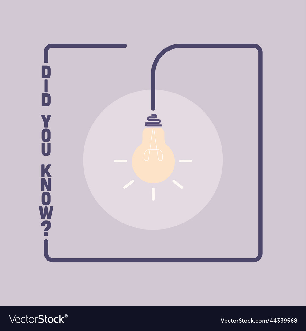 Did you know label design with light bulb and rays