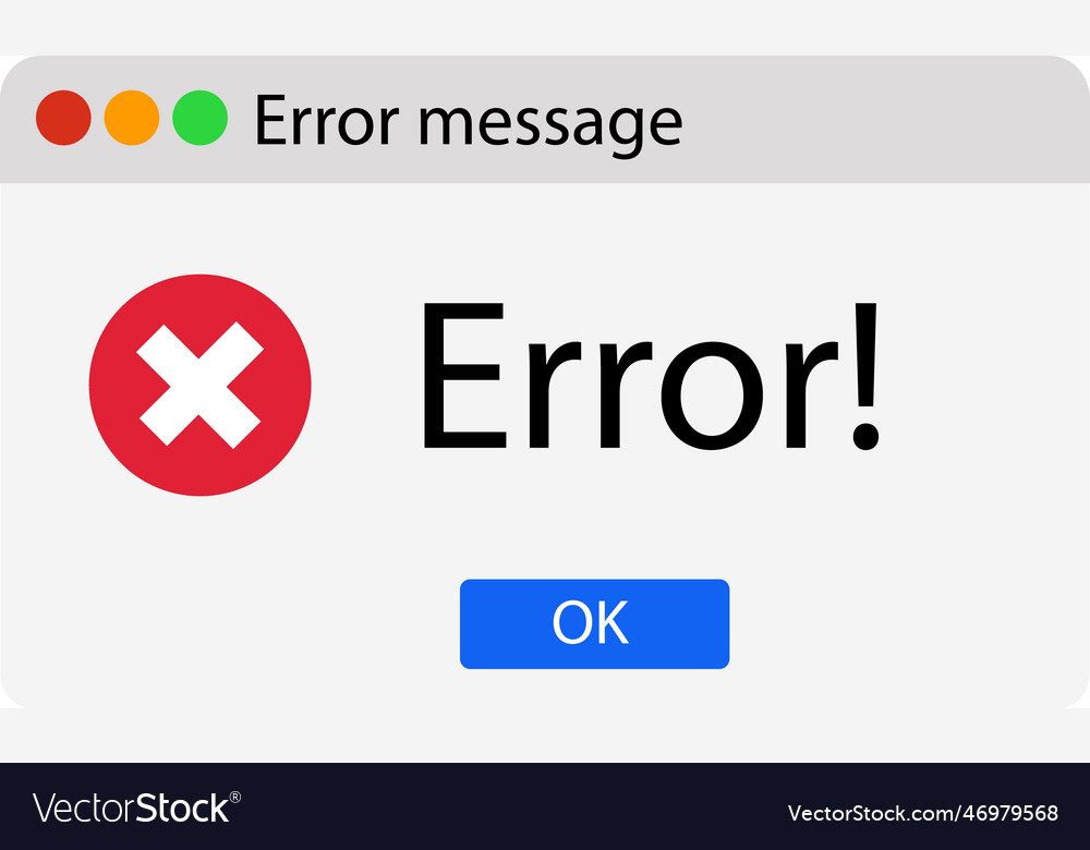 Error message computer window alert popup system