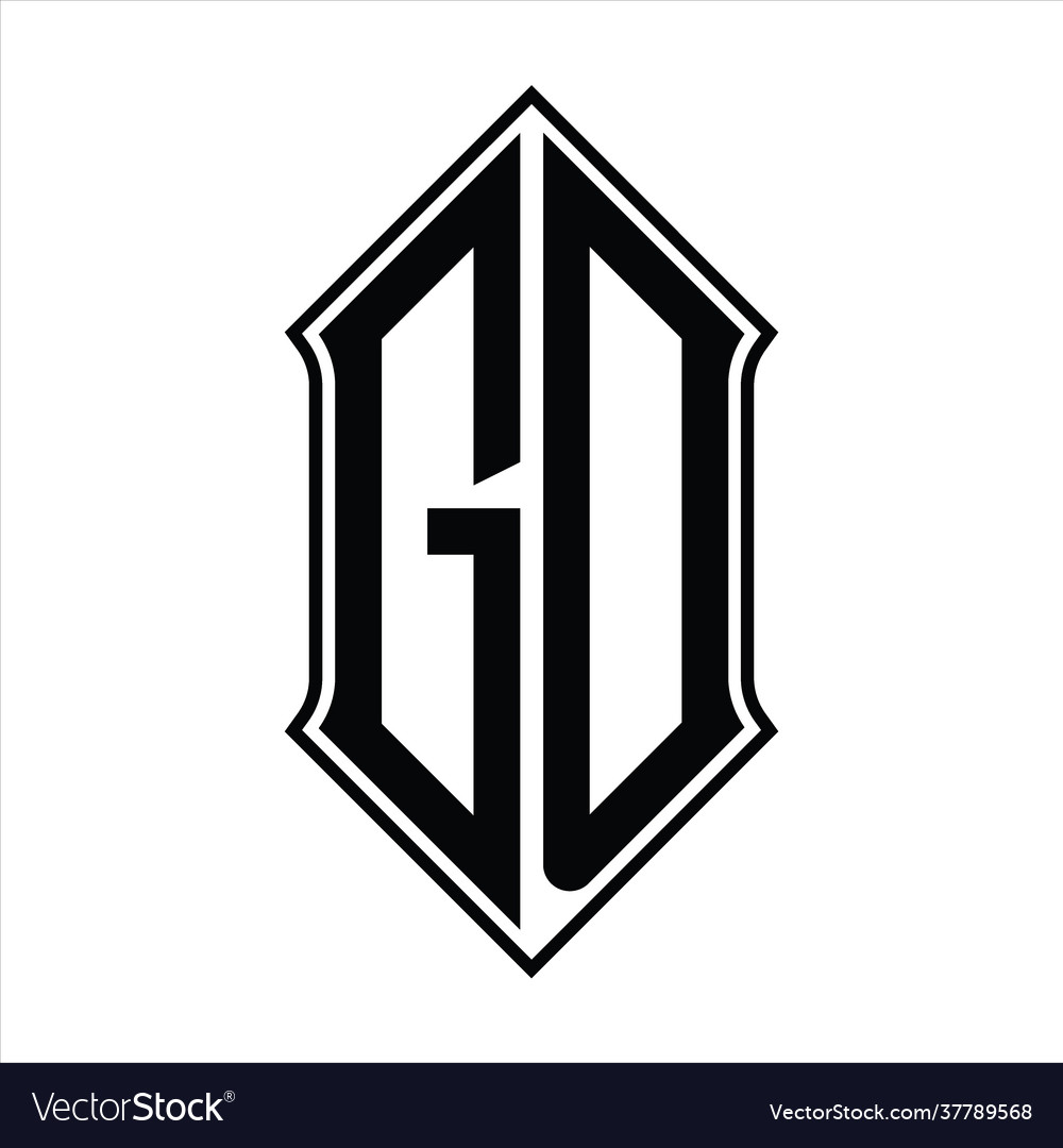 Gd logo monogram with shieldshape and outline Vector Image