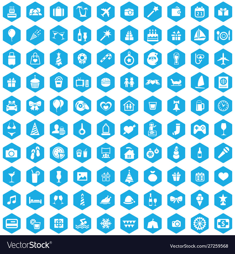 Holiday 100 icons universal set for web and ui