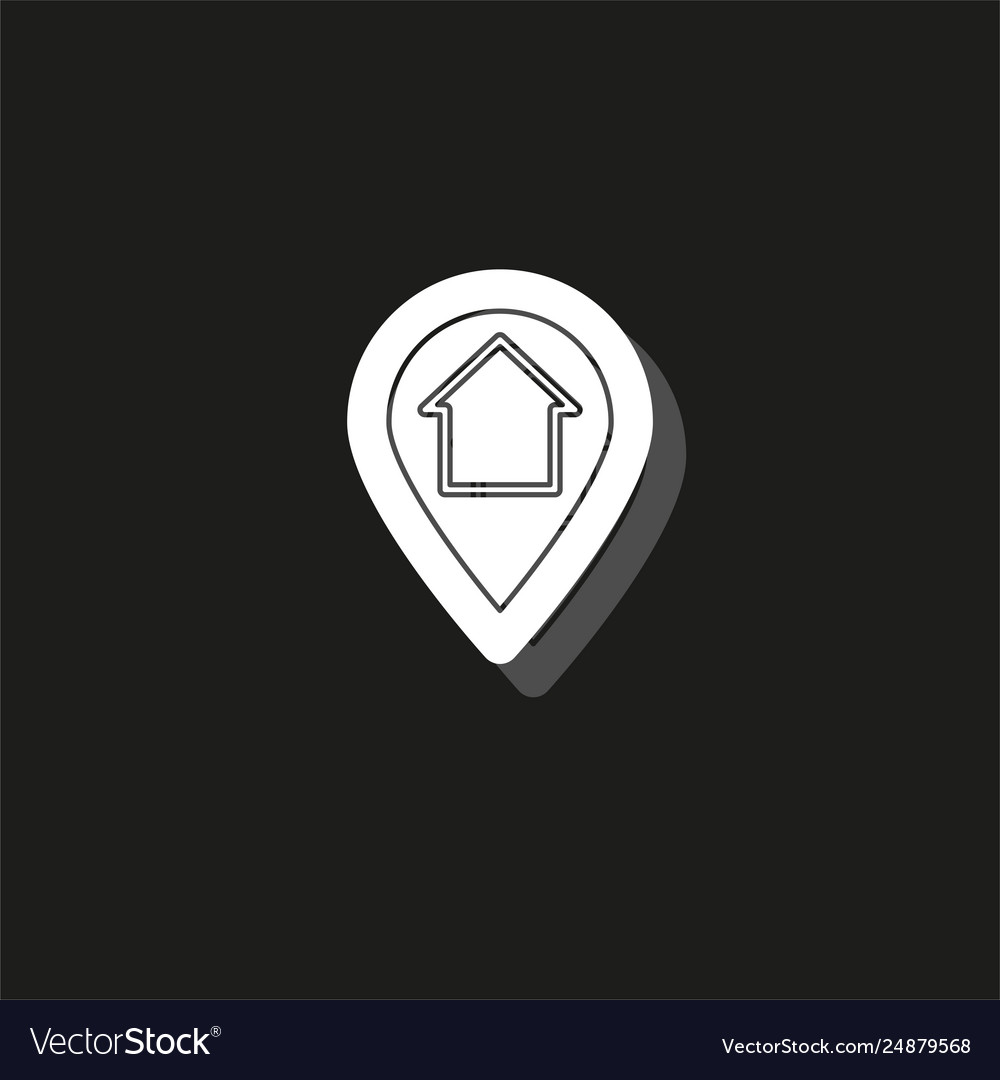 Home gps - map pointer pin icon arrow vector image Home gps - map pointer pin icon arrow