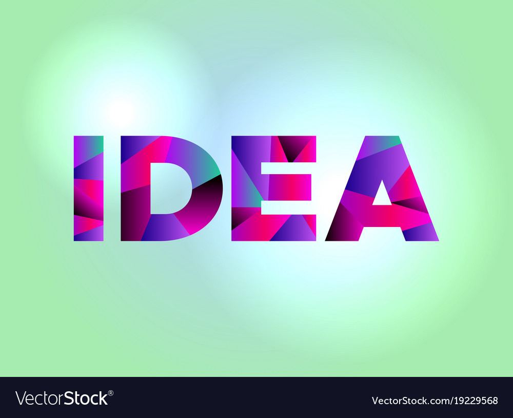idea concept colorful word art idea word