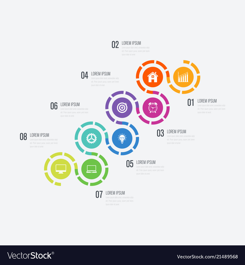 Infographics 8 options Royalty Free Vector Image