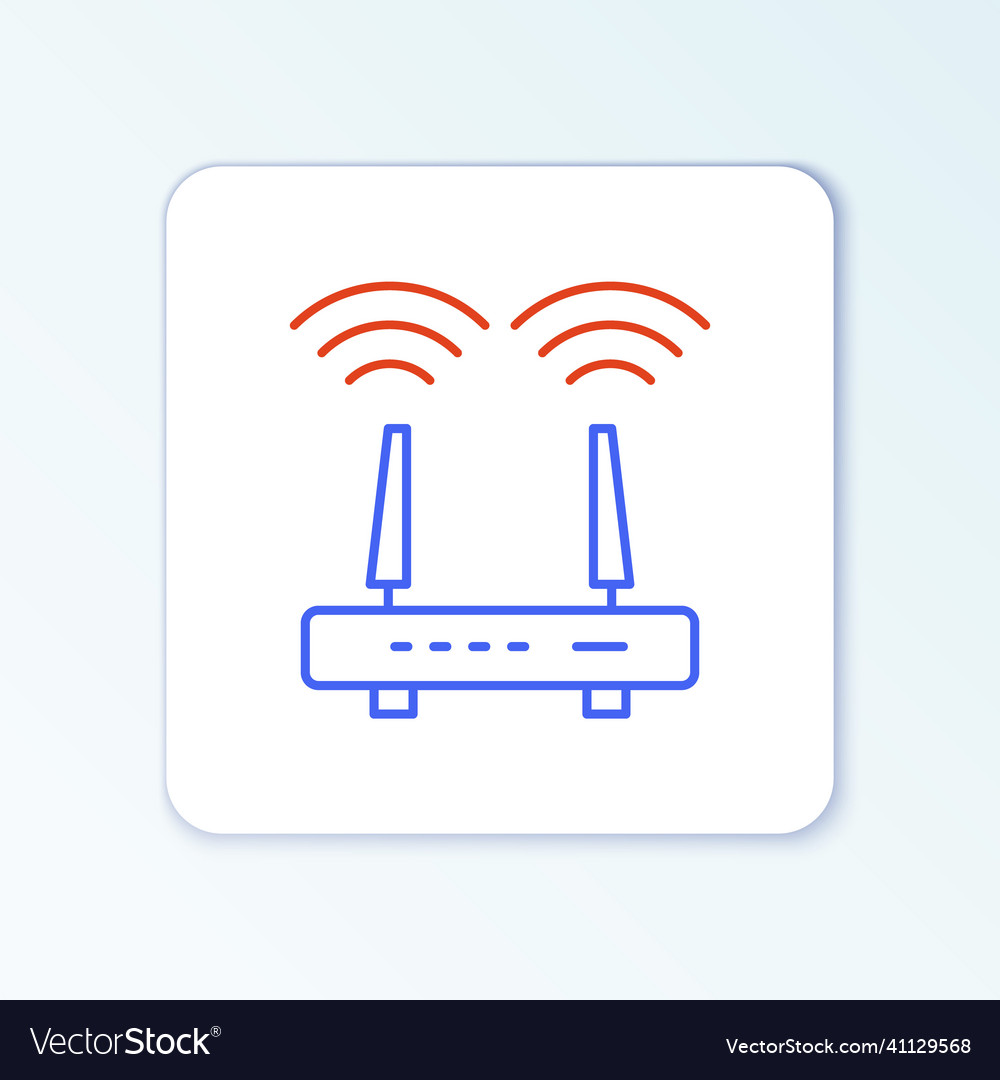 Line router and wi-fi signal icon isolated Vector Image Line router and wi-fi signal icon isolated