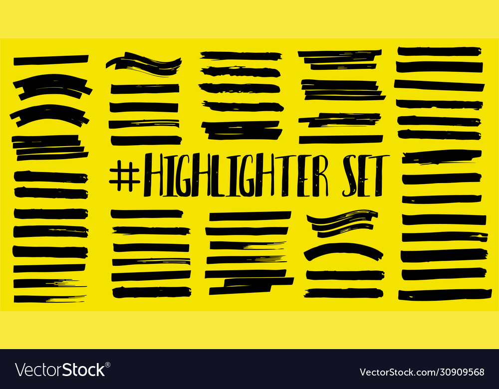 Lines for underlining and highlighting text Vector Image