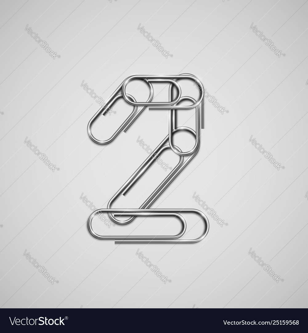 Linked paperclips forming a character