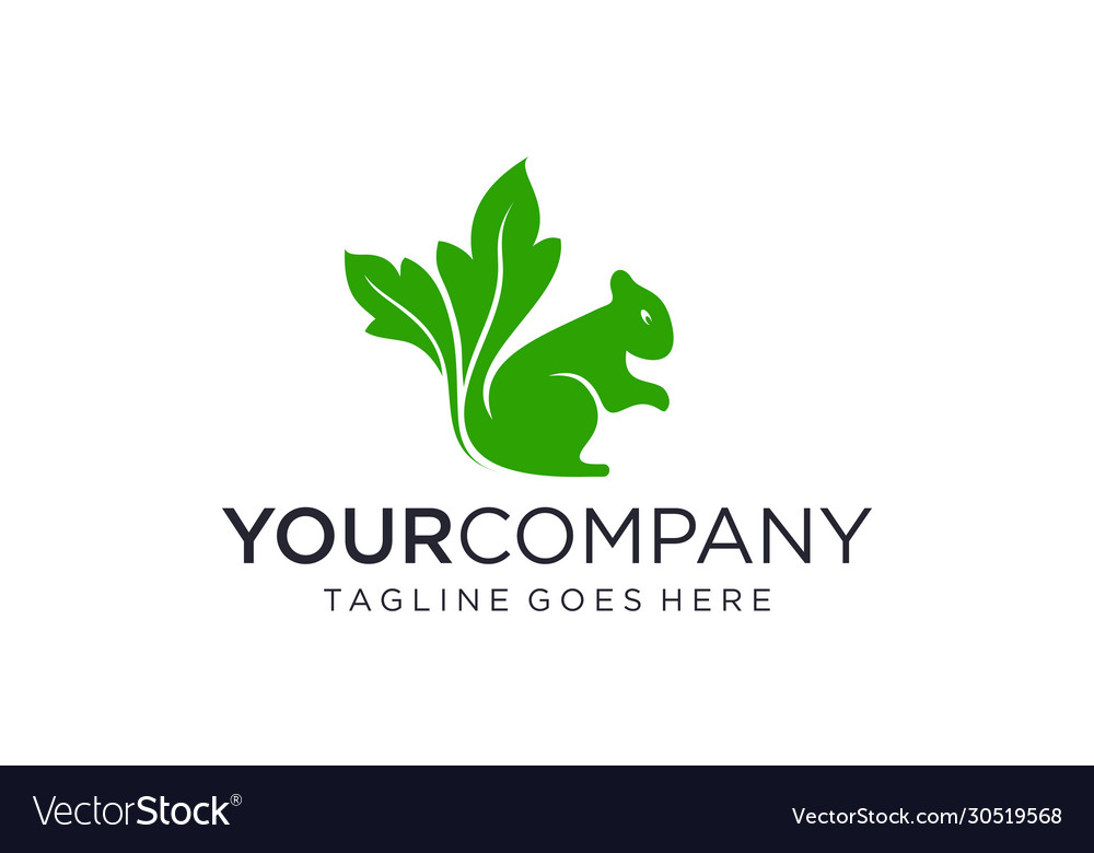 Natural squirrel logo design concept