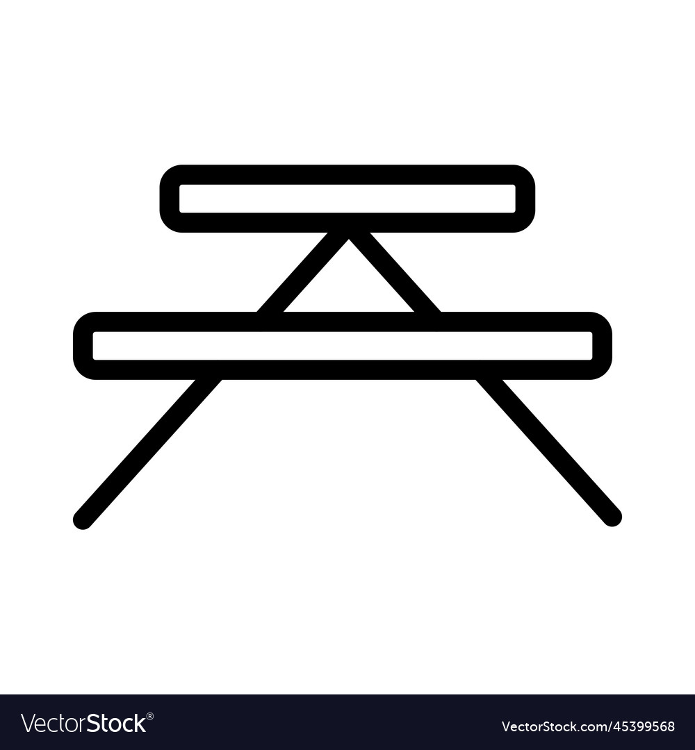 Picnic table line icon isolated on white