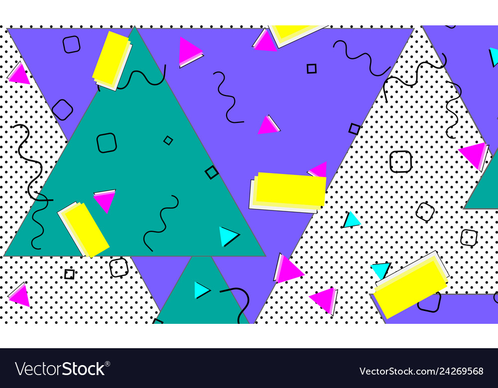 Pop art color background memphis pattern vector image Pop art color background memphis pattern
