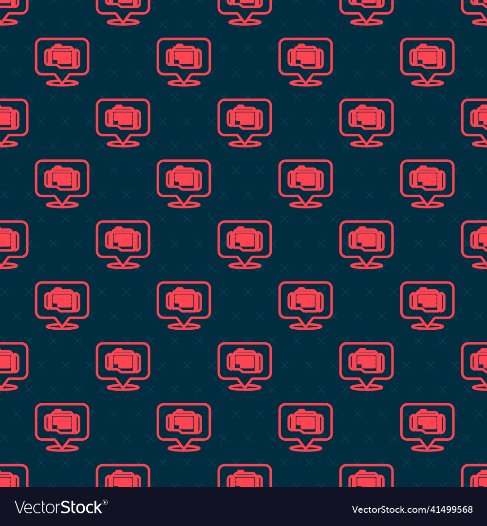 Red line check engine icon isolated seamless