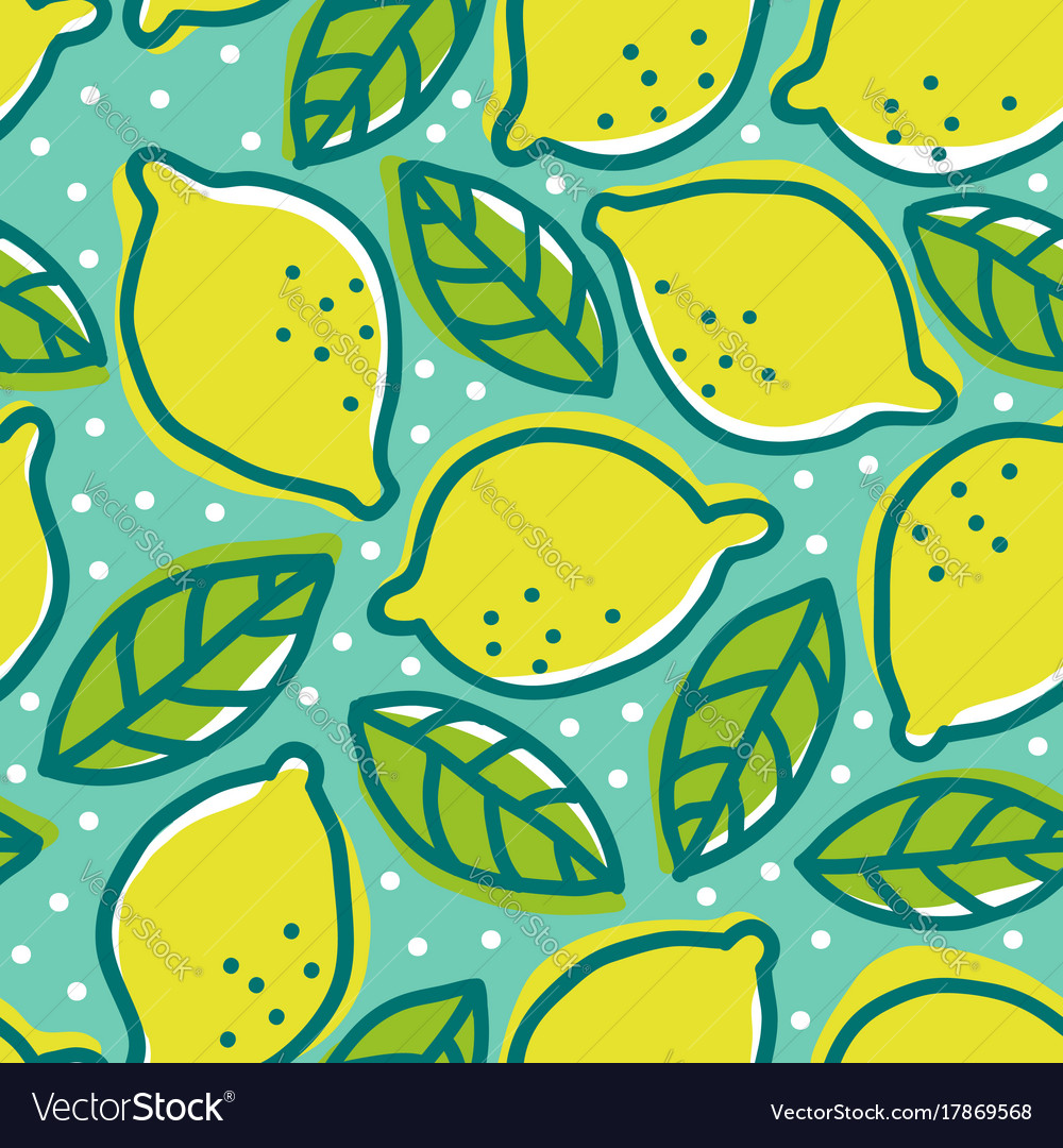 Retro pattern with lemons