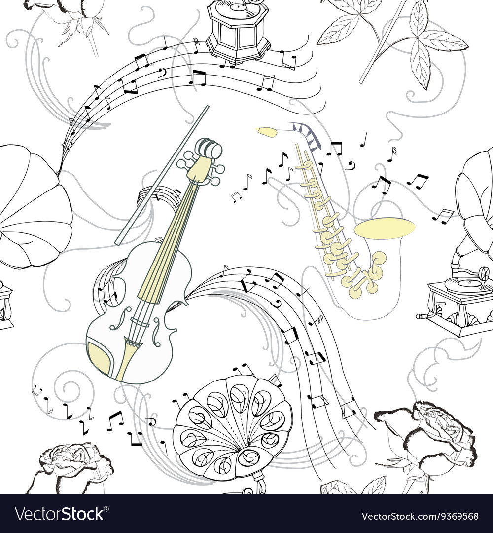 Seamless pattern with music