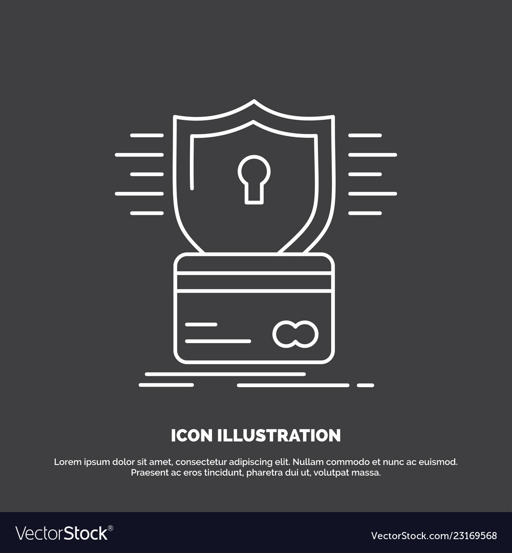 Security credit card hacking hack icon line vector image Security credit card hacking hack icon line