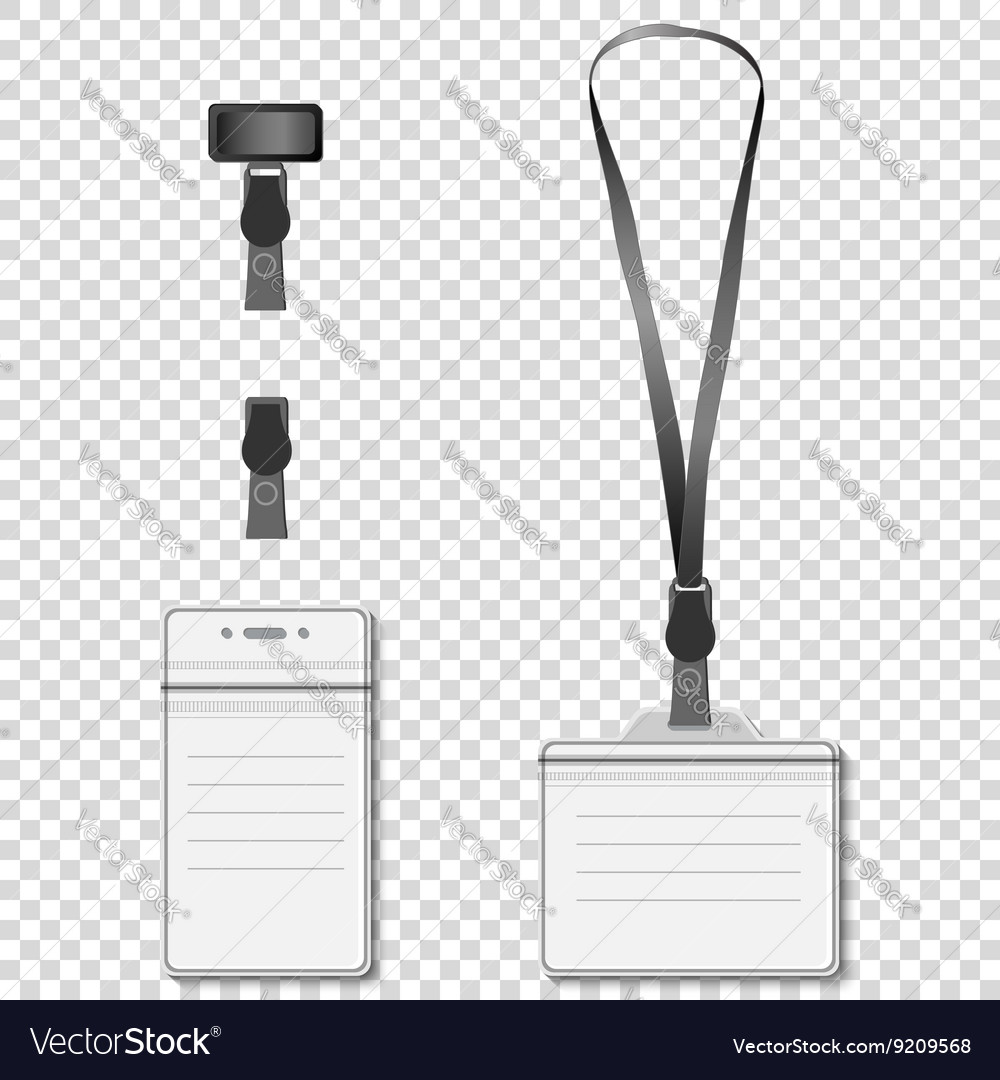 Set Lanyard Name Holder Retractor End Badge Vector Image