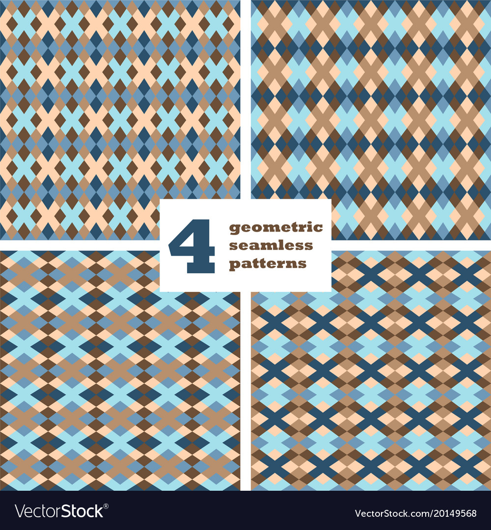 Set of geometric seamless pattern abstract