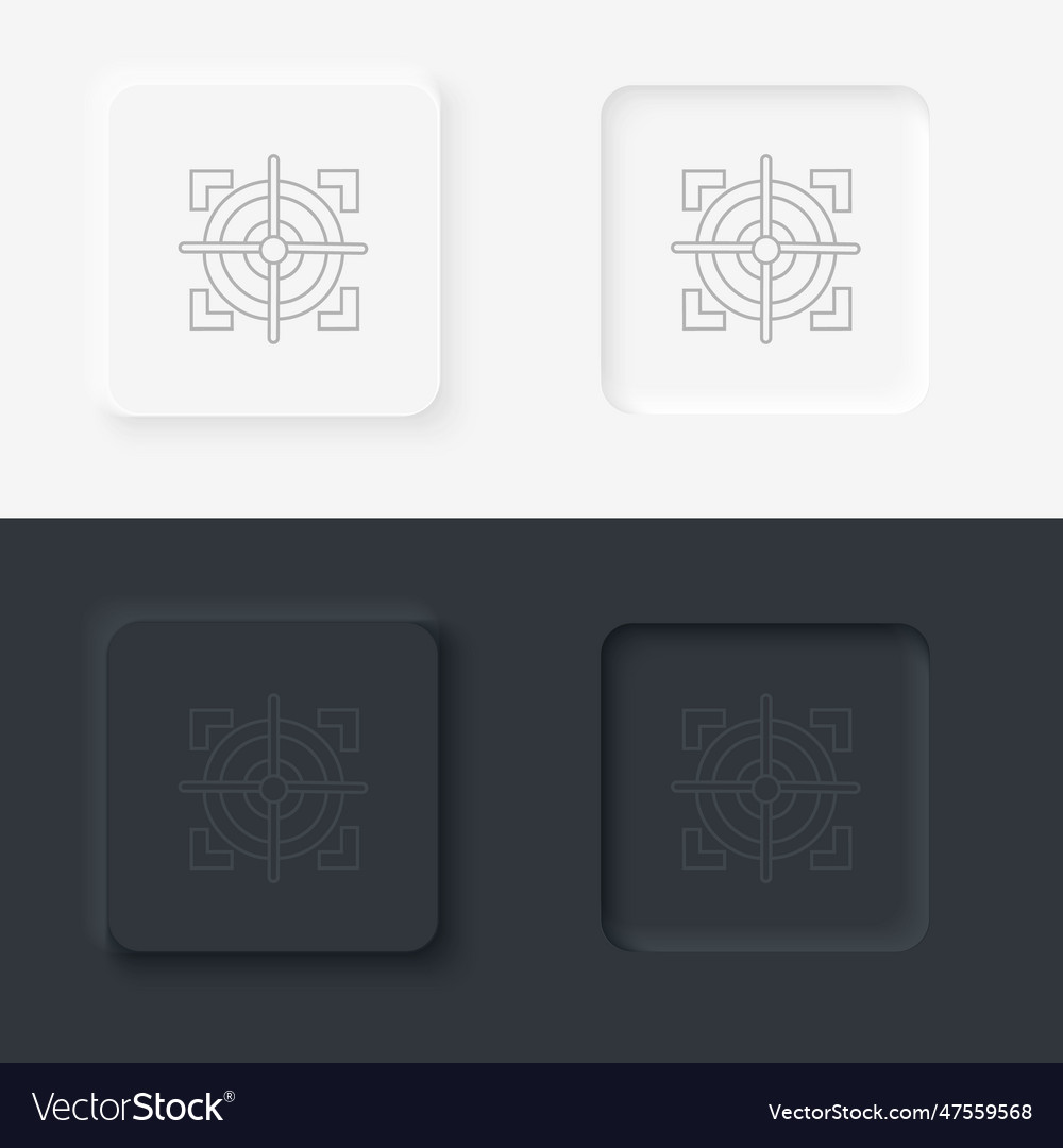 Target sniper objective neumorphic style button Vector Image Target sniper objective neumorphic style button