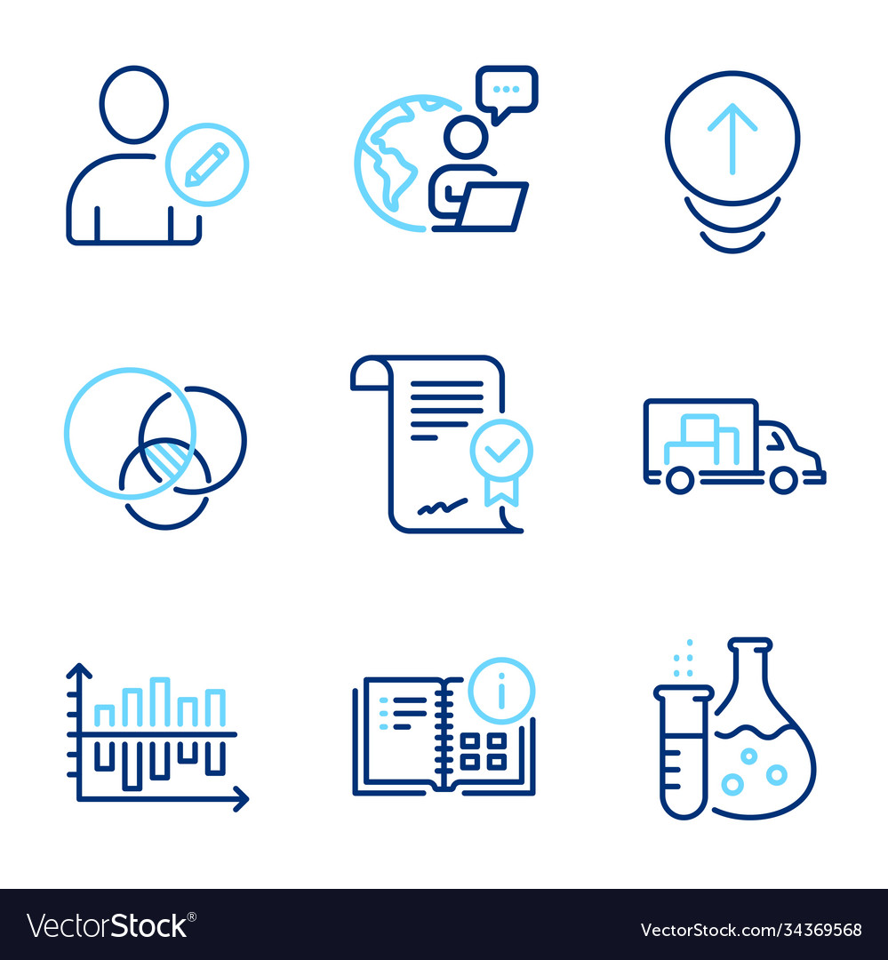 Technology icons set included icon as edit user Vector Image Technology icons set included icon as edit user