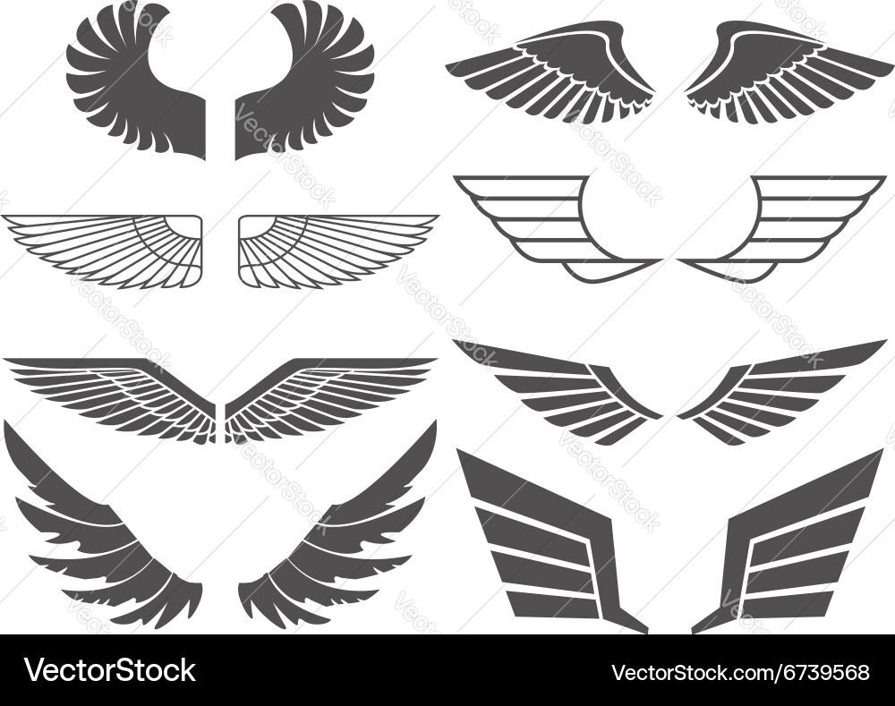 Wings set 2 Royalty Free Vector Image - VectorStock
