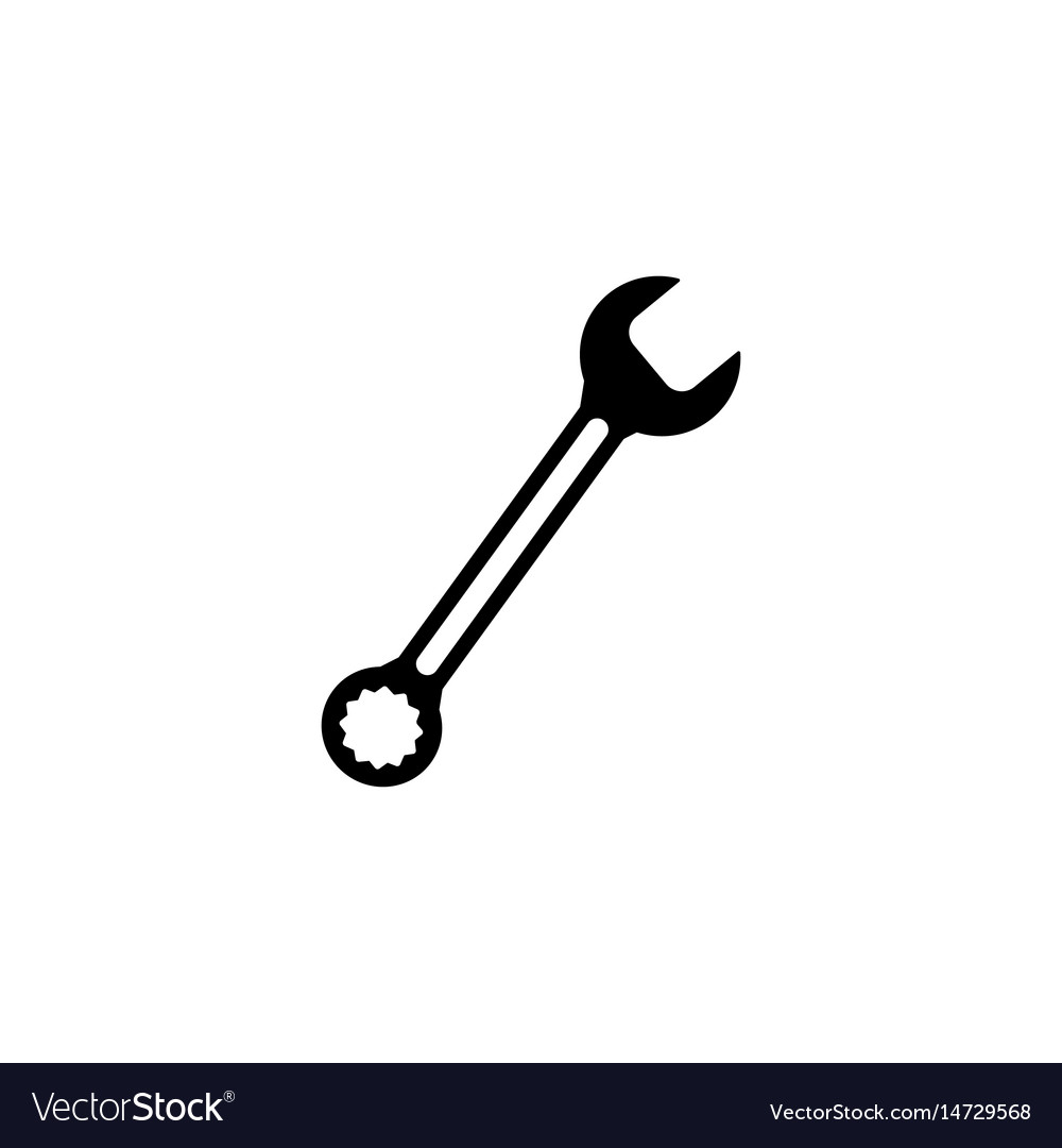 Wrench and spanner solid icon build repair Vector Image