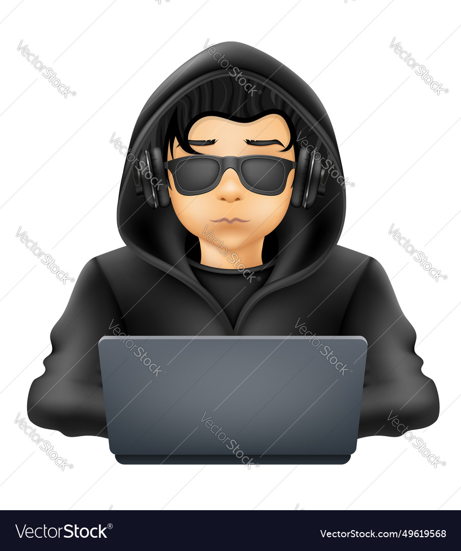 Young Hacker Programmierer es Spezialist Coder Vector Image Young Hacker Programmierer es Spezialist Coder