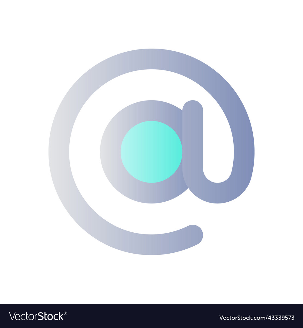 At sign flat gradient color ui icon vector image At sign flat gradient color ui icon