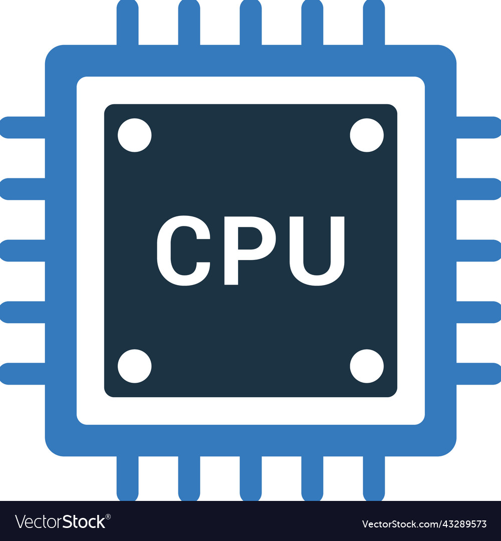 Chip computer cpu processor icon simple editable