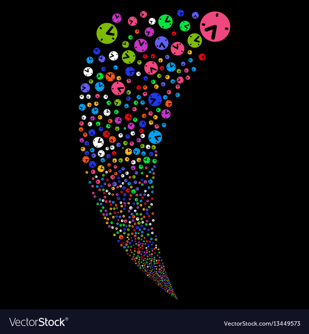 Clock random stream vector image Clock random stream