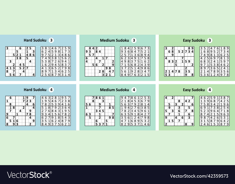 Collection sudoku game with answers different
