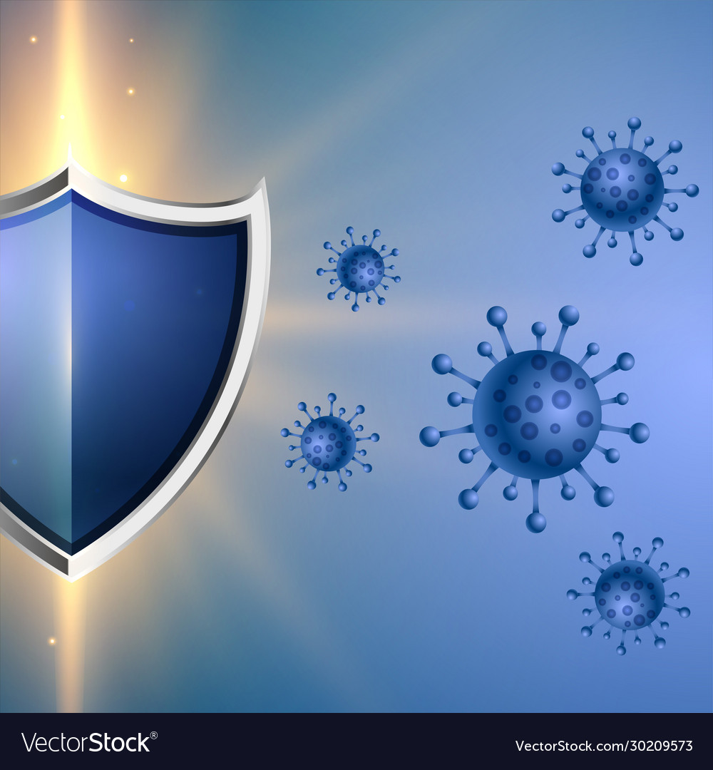 Coronavirus protection shield with good immune Vector Image