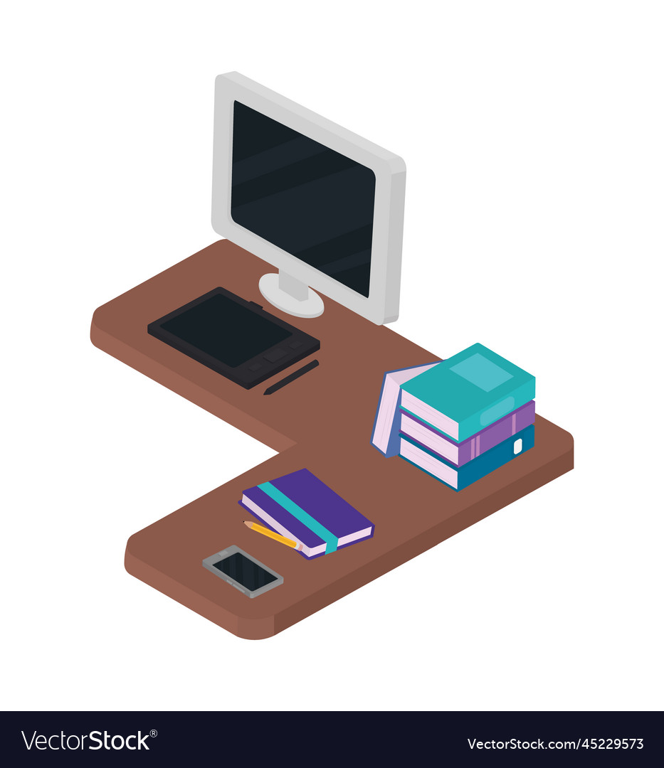 Desk with computer design