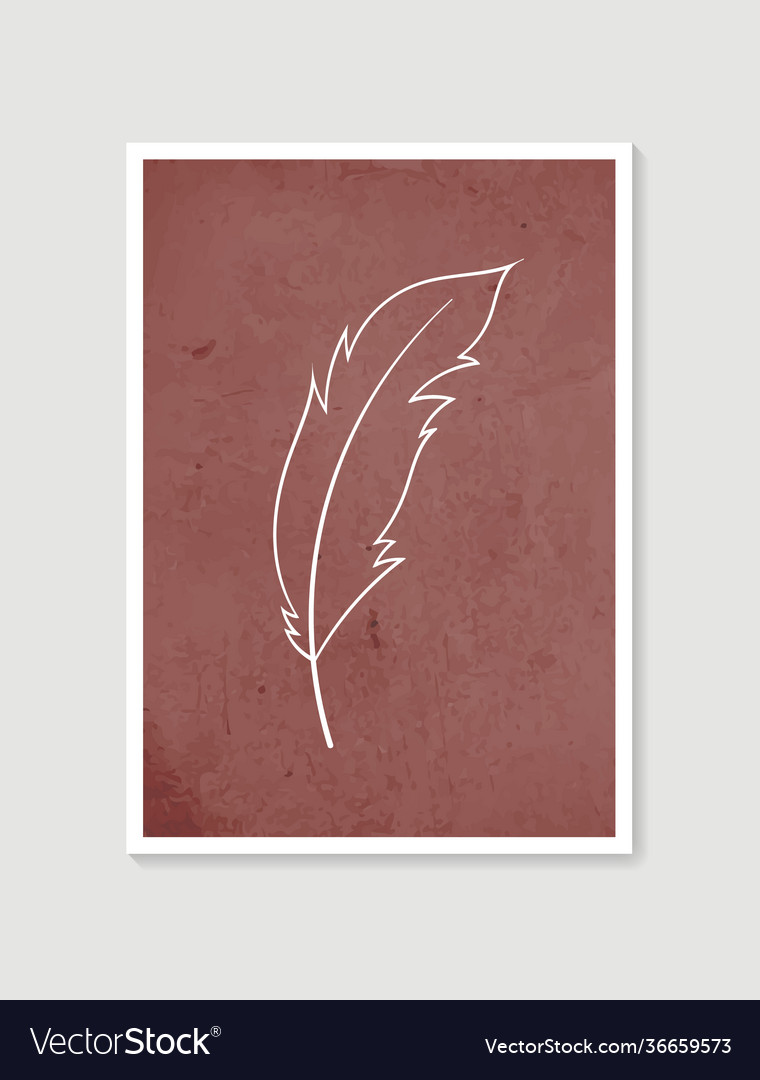 Feather wall art minimal and natural