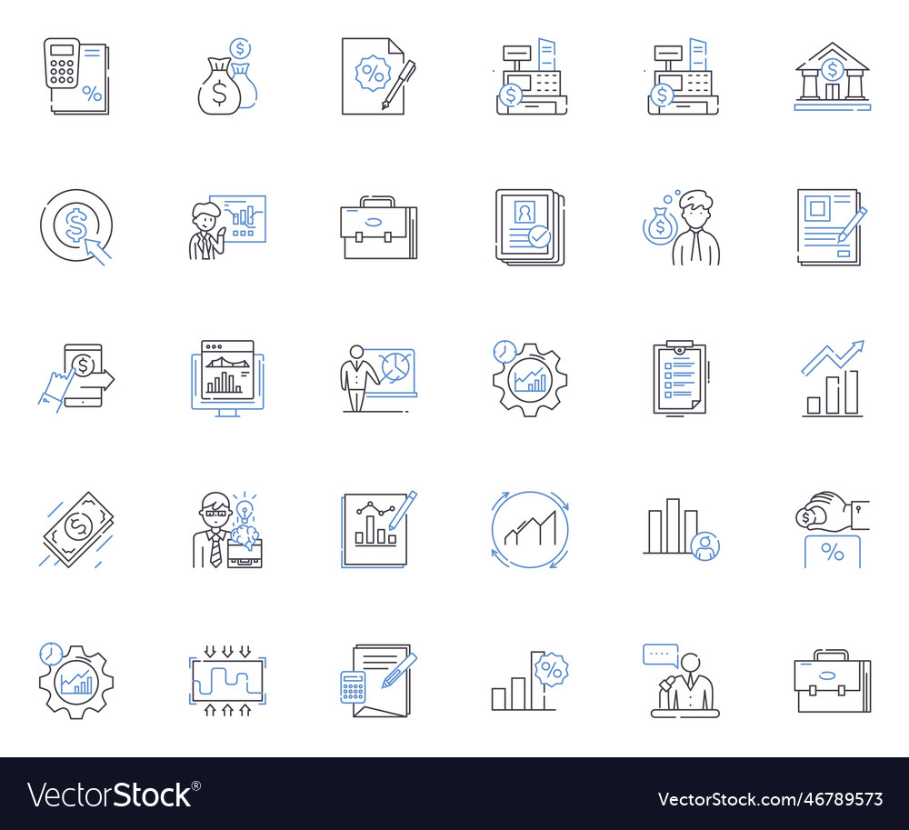 Inspection line icons collection audit check Vector Image