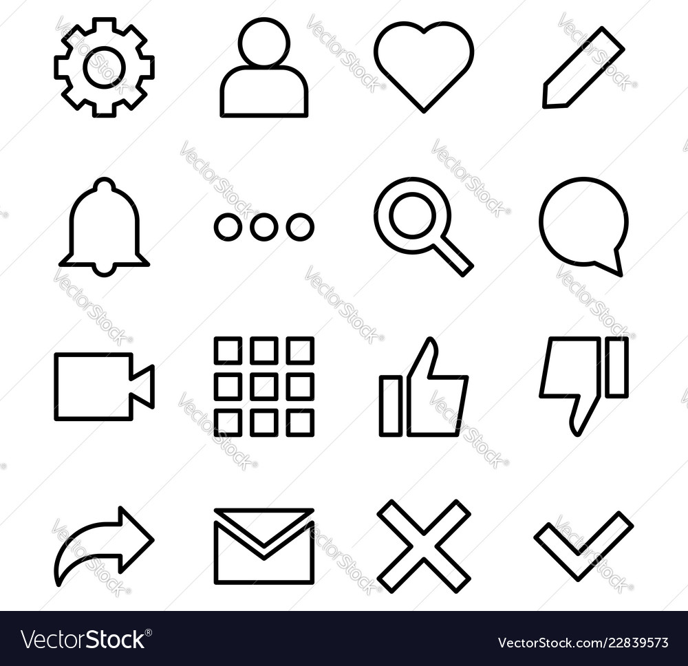 Interface line icons for web and mobile app