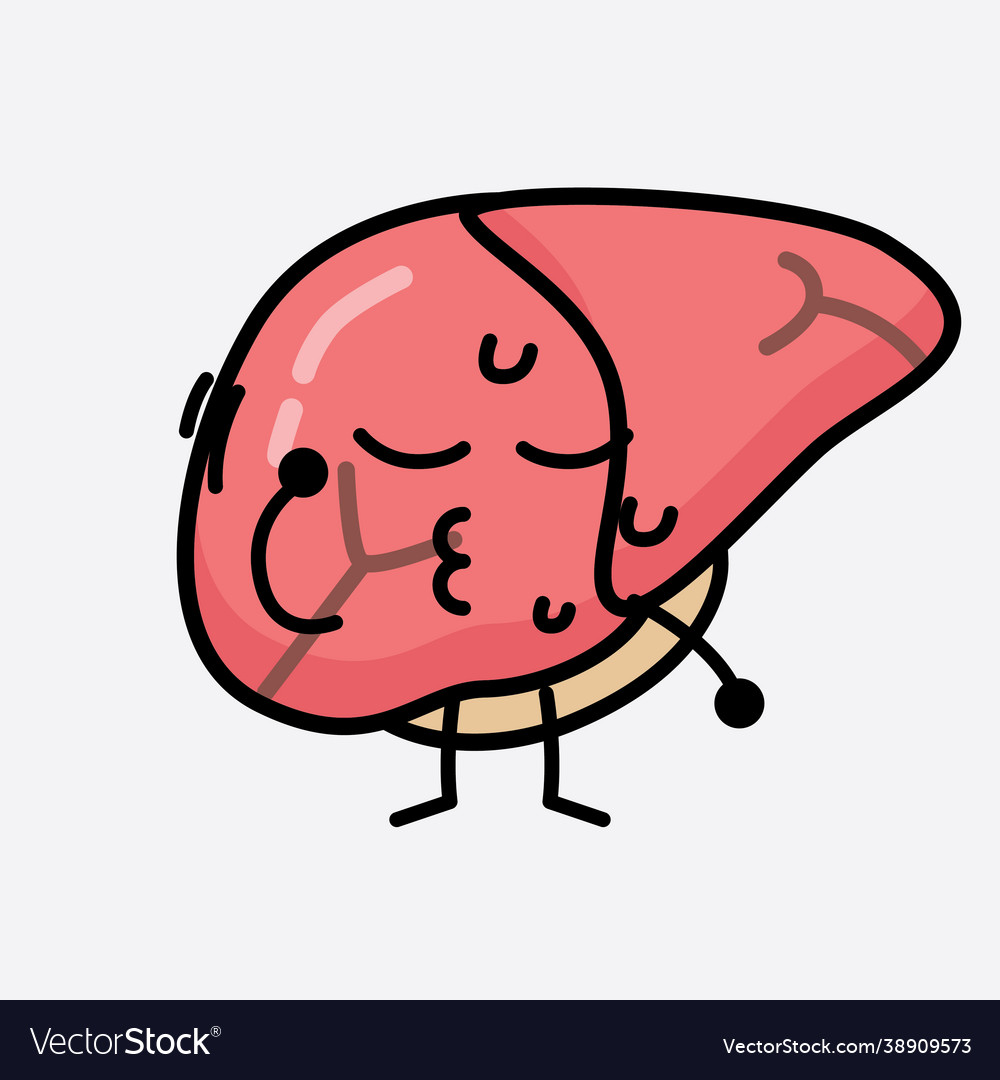 Liver character with cute face and simple body