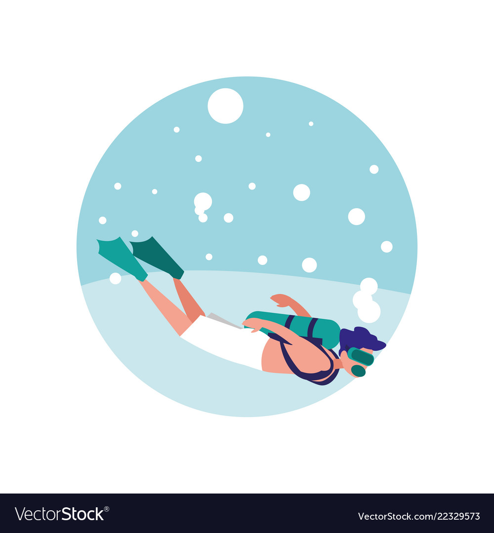 Man practicing diving avatar character Vector Image Man practicing diving avatar character