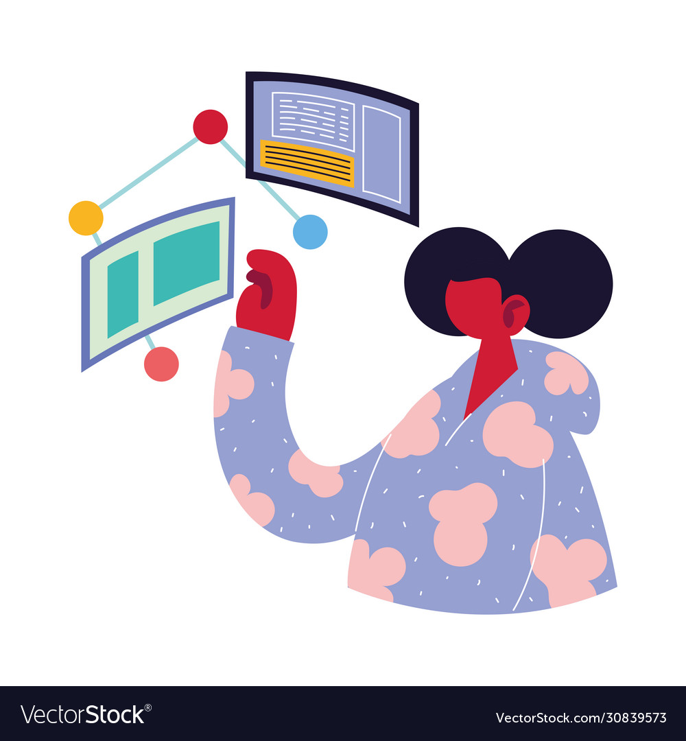 Man working on data computer