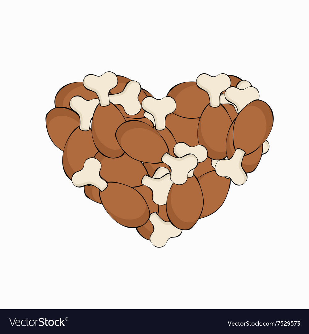 Modern gammon in a heart on white Royalty Free Vector Image