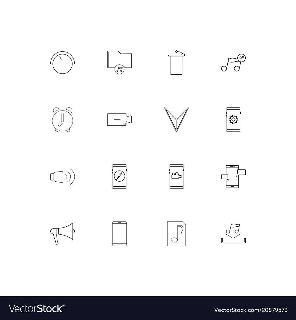 Music linear thin icons set outlined simple