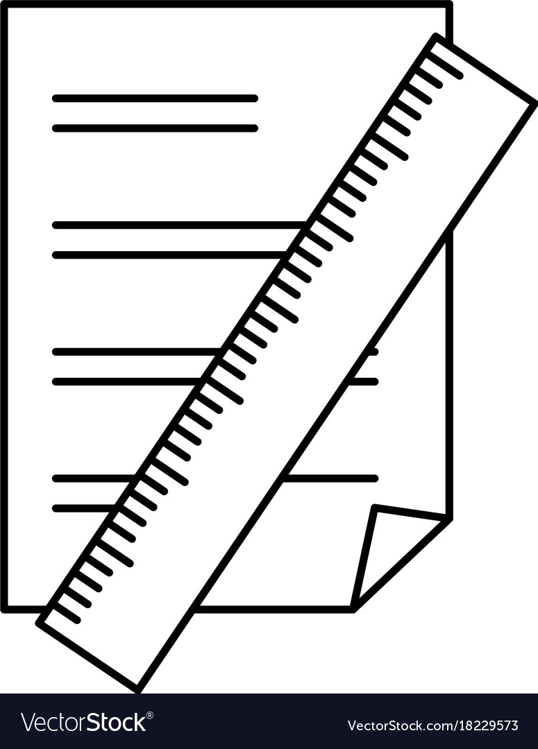 Paper document with rule