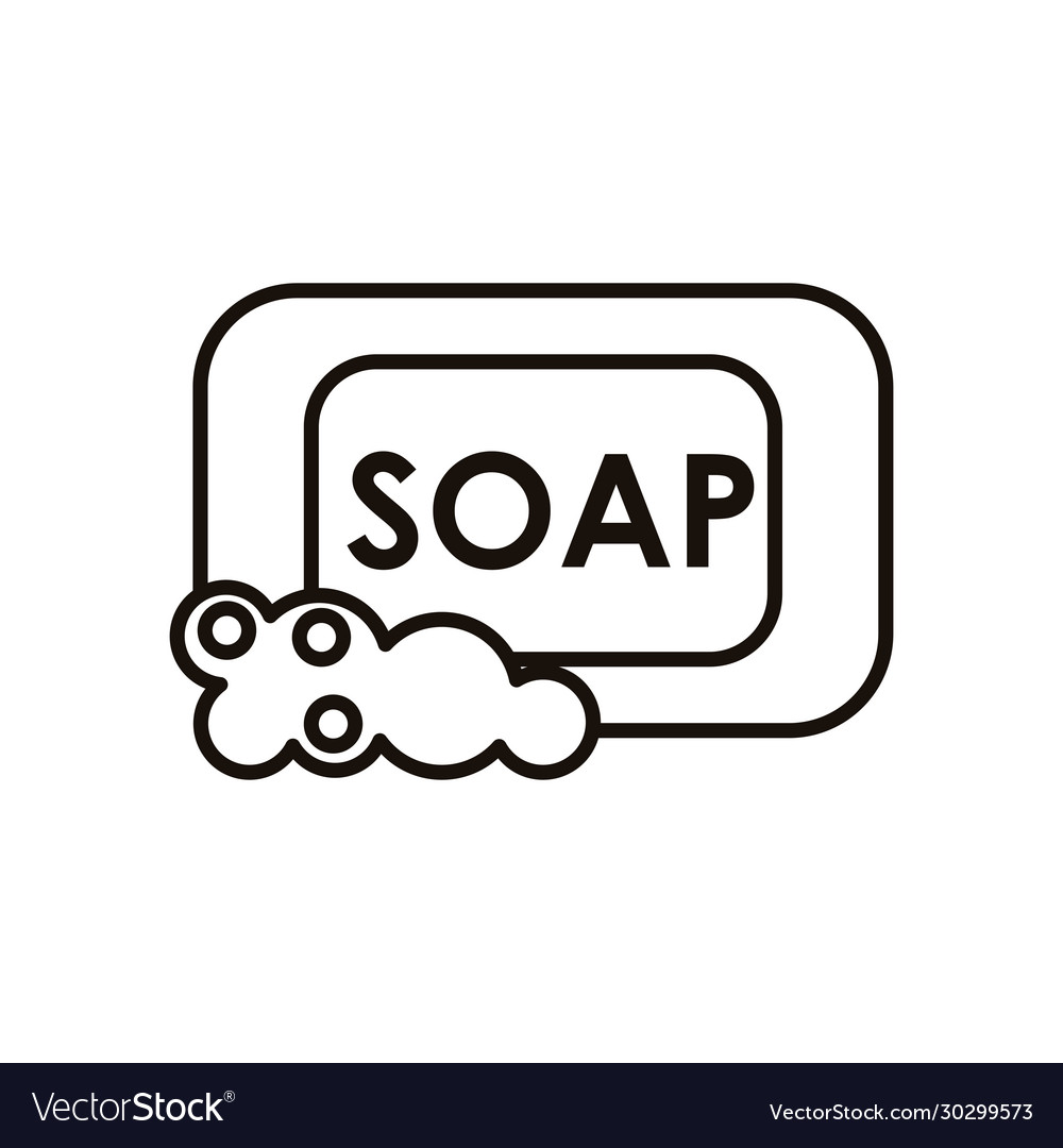 Soap with foam line style icon