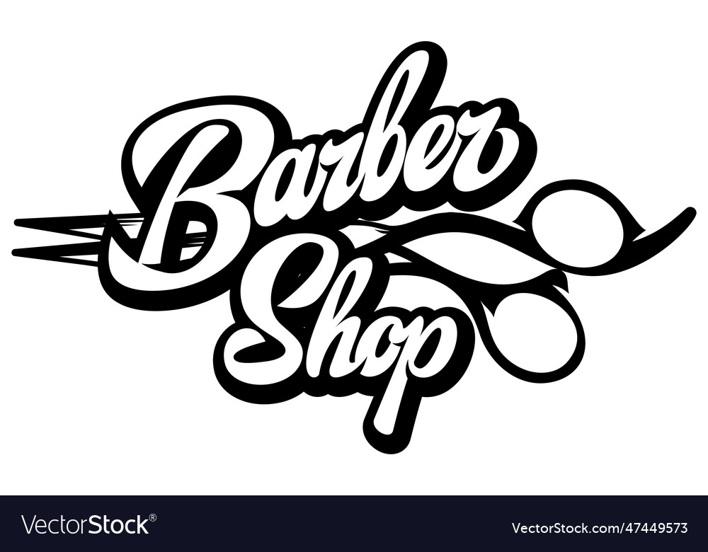 Stylish calligraphic inscription barber shop Vector Image