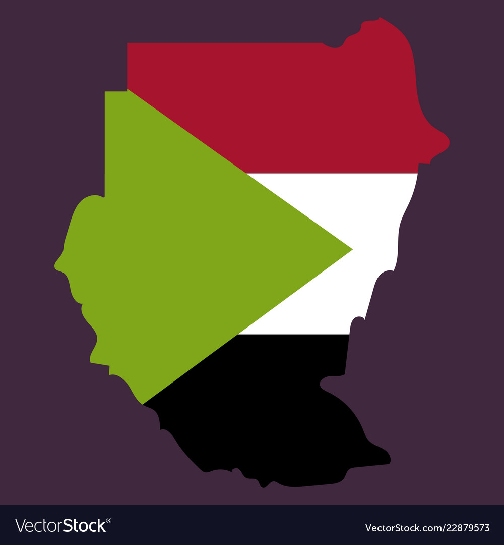 Sudan flag and map on the gray background vector image Sudan flag and map on the gray background