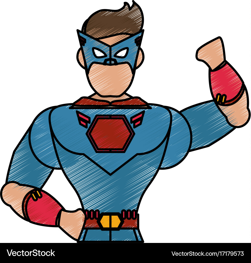 Superhero character cartoon Royalty Free Vector Image